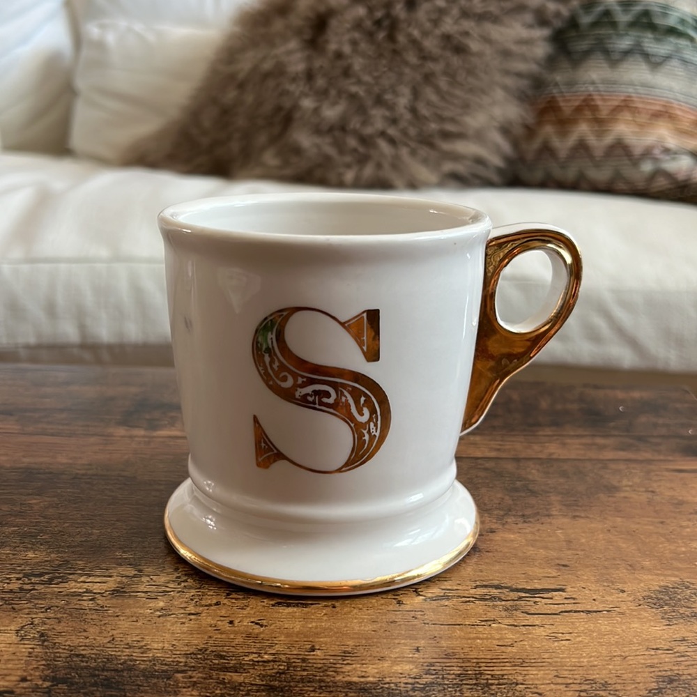 Anthropologie “S” Initial Mug